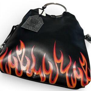 T-Shirt & Jeans Women’s Black and Red Flame Design Bag